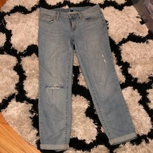 Gap boyfriend fit distressed light jeans